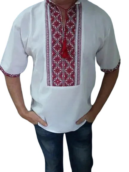 Men’s hand-embroidered vyshyvanka. Paseka