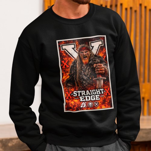 Sweatshirt Straight Edge, ne dans le feu par Veles World Sweatshirt Straight Edge, ne dans le feu par Veles World