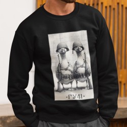 Buy a warm sweatshirt with a print of geese