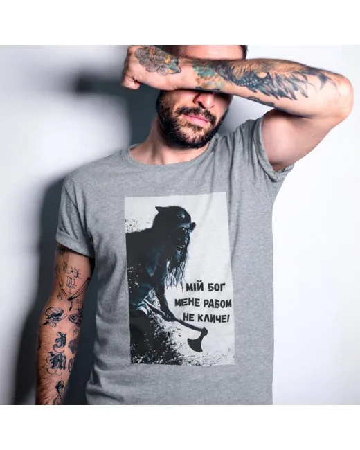T Shirt Mein Gott nennt mich keinen Sklaven Wikingerkrieger